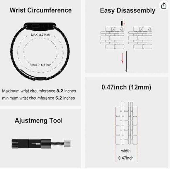 NEW Slim Metal Band Compatible with Apple Watch 42mm(Series 10) 41mm 40mm 38mm - Picture 3 of 4